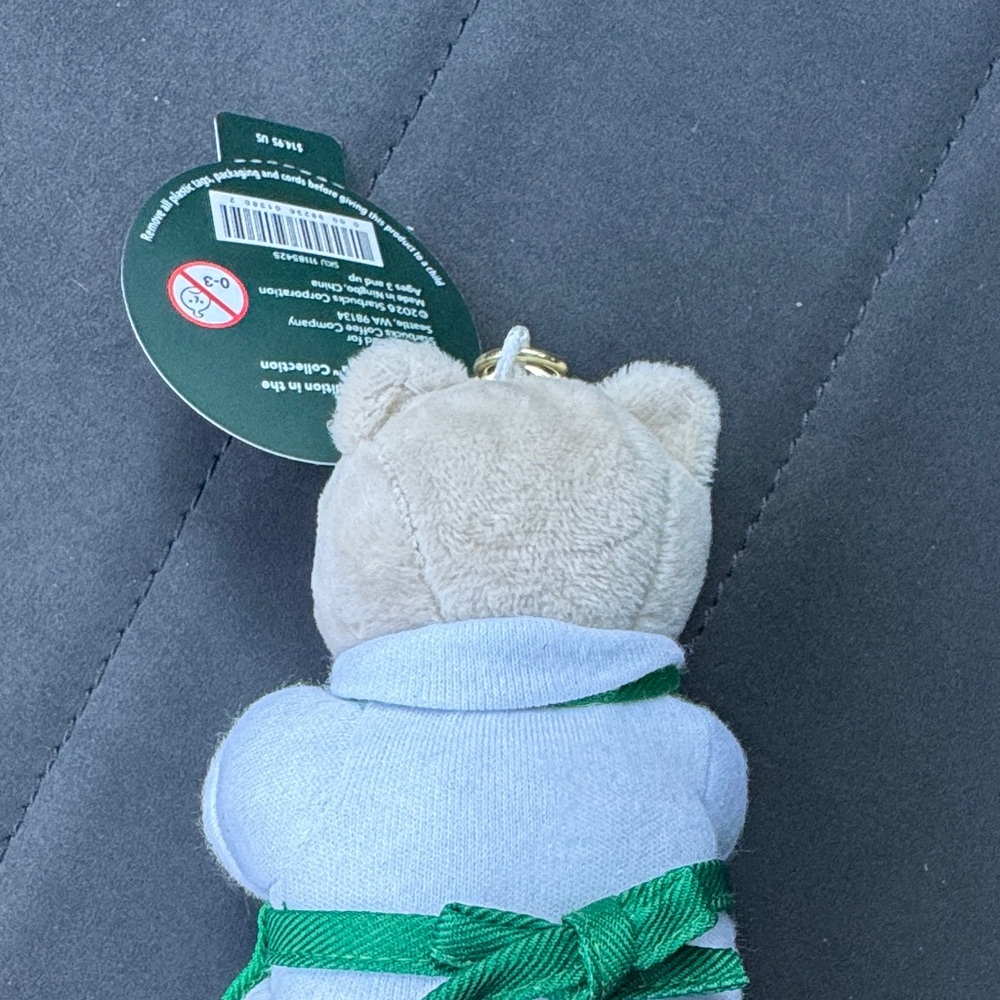 Starbucks Barista Bear with Pink Star Keychain Bag Charm - Picture 6 of 10